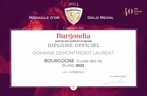 Médaille d'or concours Burgondia